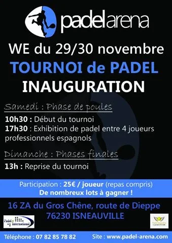 PADEL ARENA tournoi inauguration