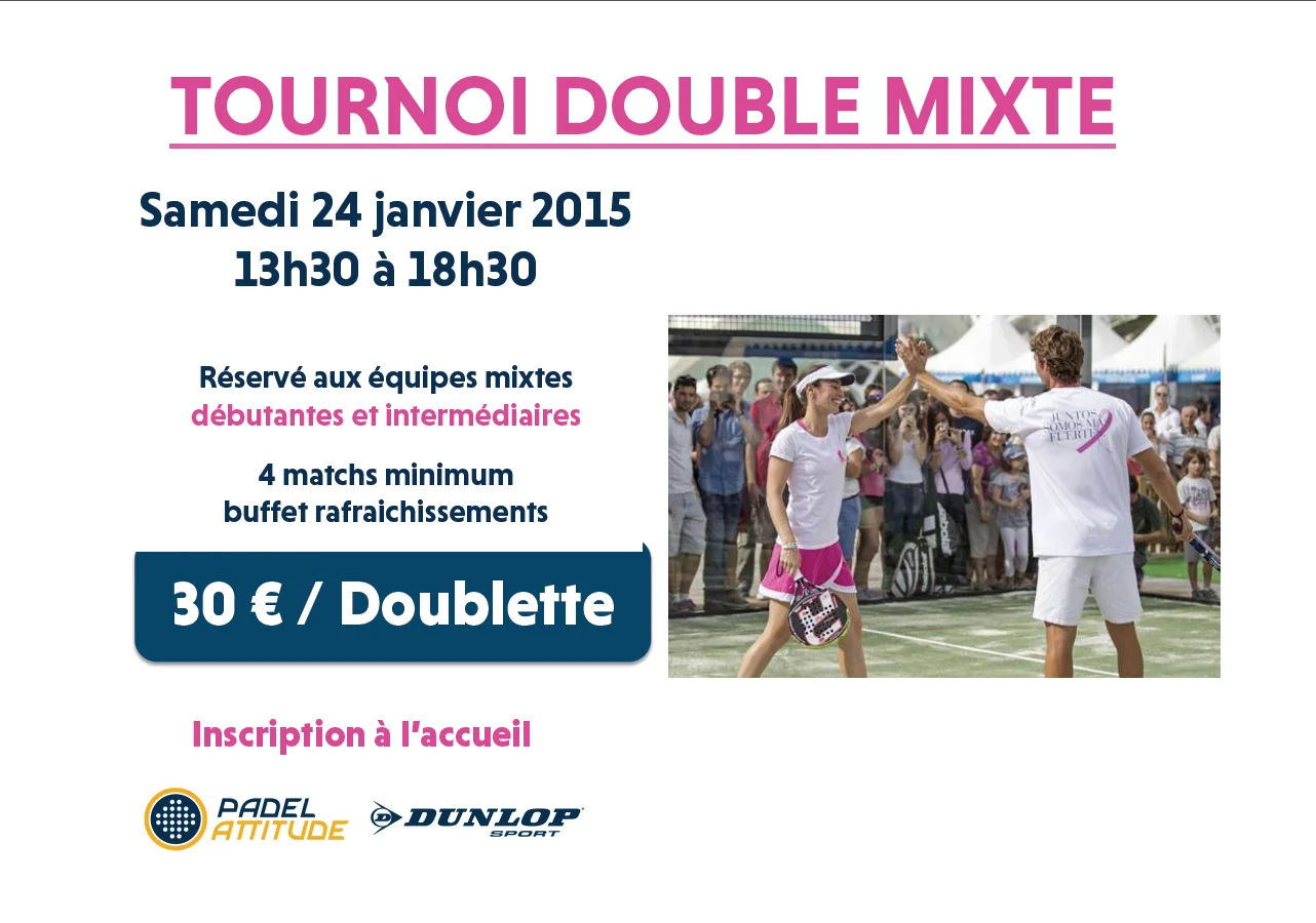 Tournoi mixte – Padel Attitude – 24/01