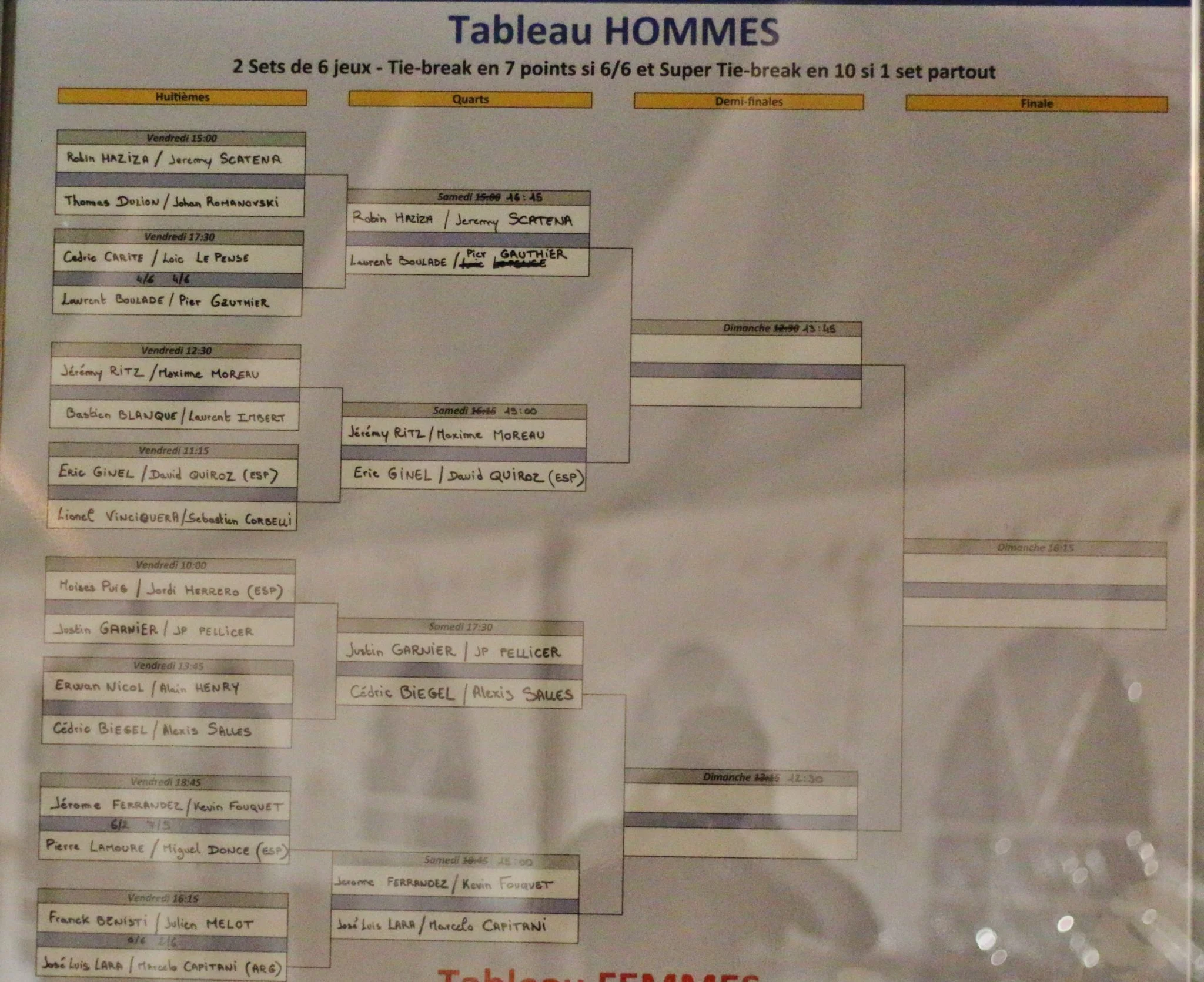 horaires open de france de padel dames