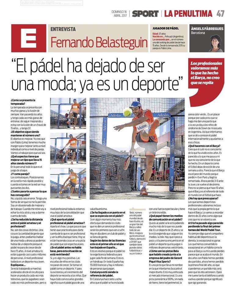 Fernando Belasteguin: “El padel ya no es una moda "