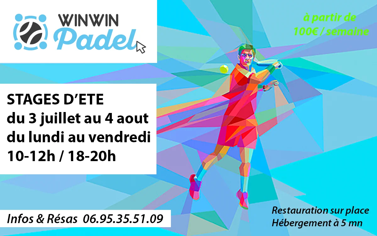Stage d’été de padel chez WinWin Padel de l’Arbois