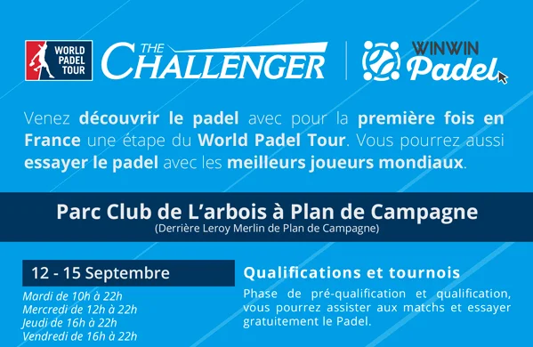 Programmation Challenger WinWin Padel Cabriès