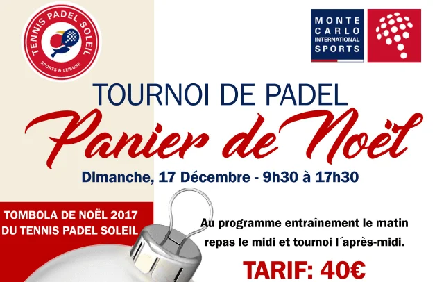“Panier de Nöel” de Padel à Tennis Padel Soleil