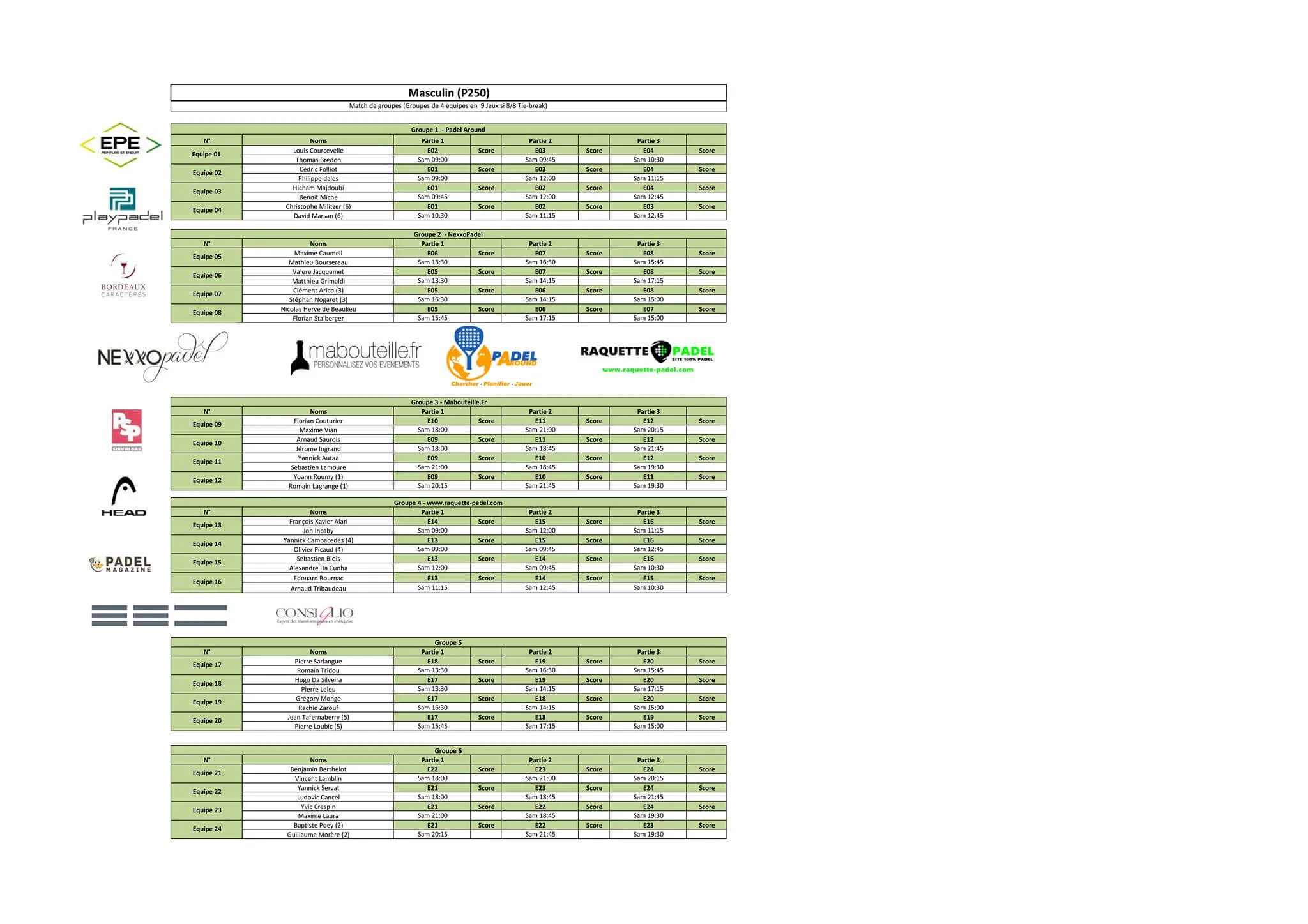 tableau padel infinity 2018 | Padel Magazine