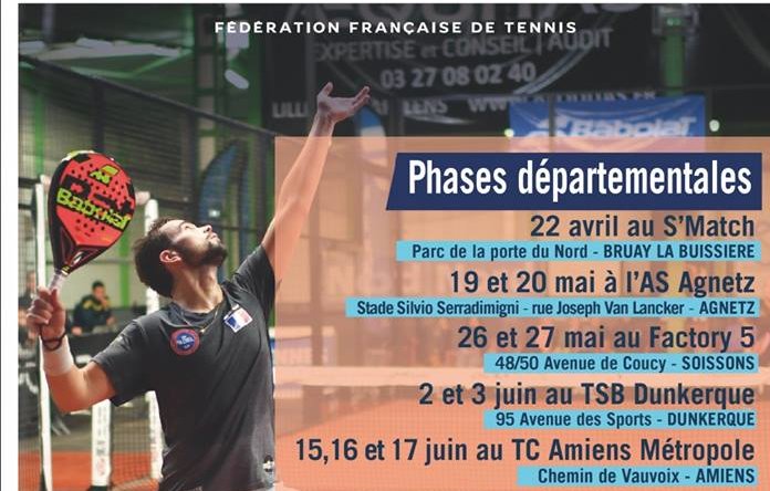 Departmental phases of padel in the Hauts de France