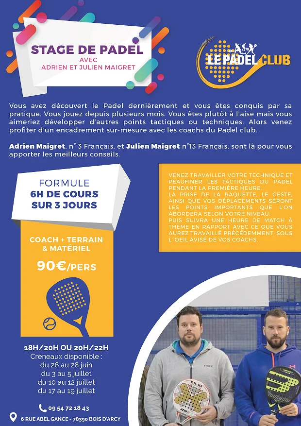 stage padel bois d'arcy | Padel Magazine