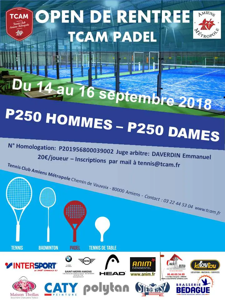 open de rentrée P250 Amiens | Padel Magazine
