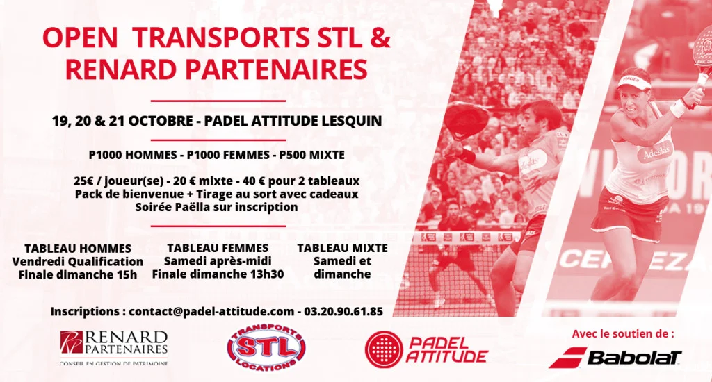 Open Transports STL & Renard Partenaires à Padel Attitude