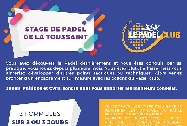 Stage de padel au Padel Club de Bois d’Arcy