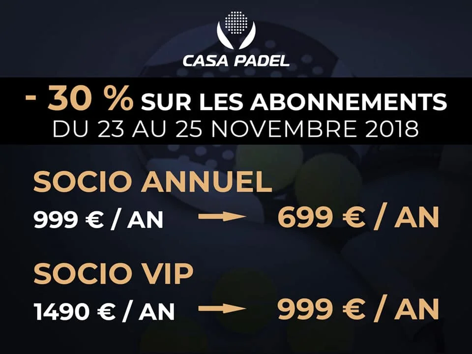 abonnement padel casa padel | Padel Magazine
