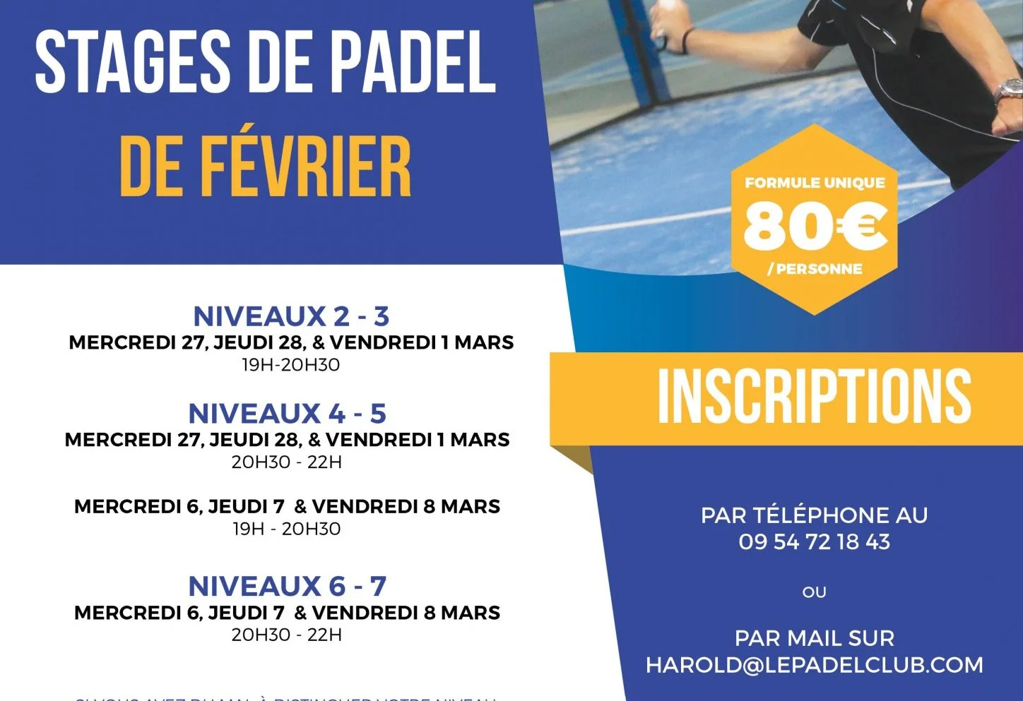Stage de Padel Paris – Le Padel Club Bois d’Arcy