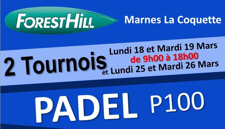 Tournaments padel weekdays at Forest Hill Marnes La Coquette