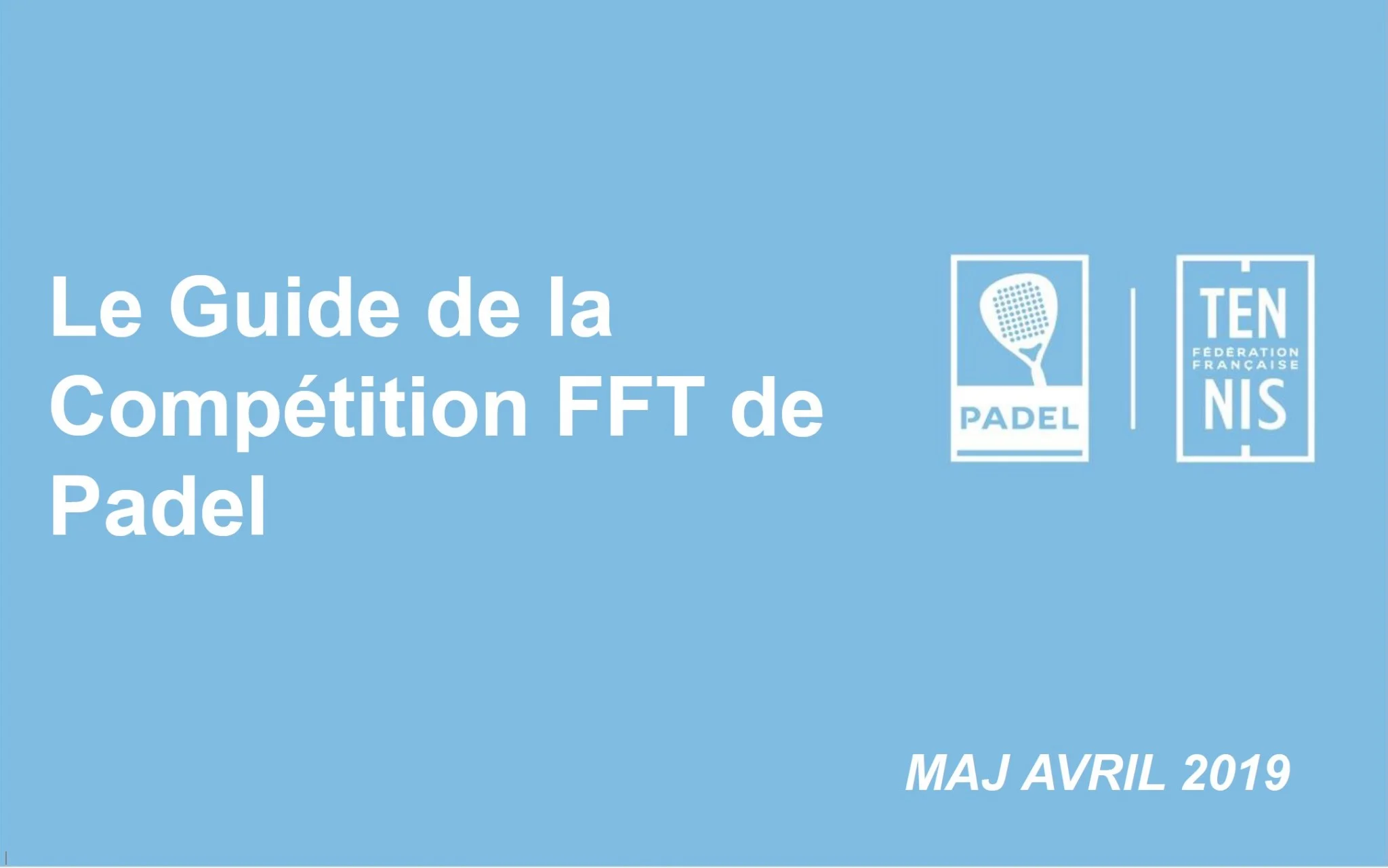 Type de compétitions padel en 2019