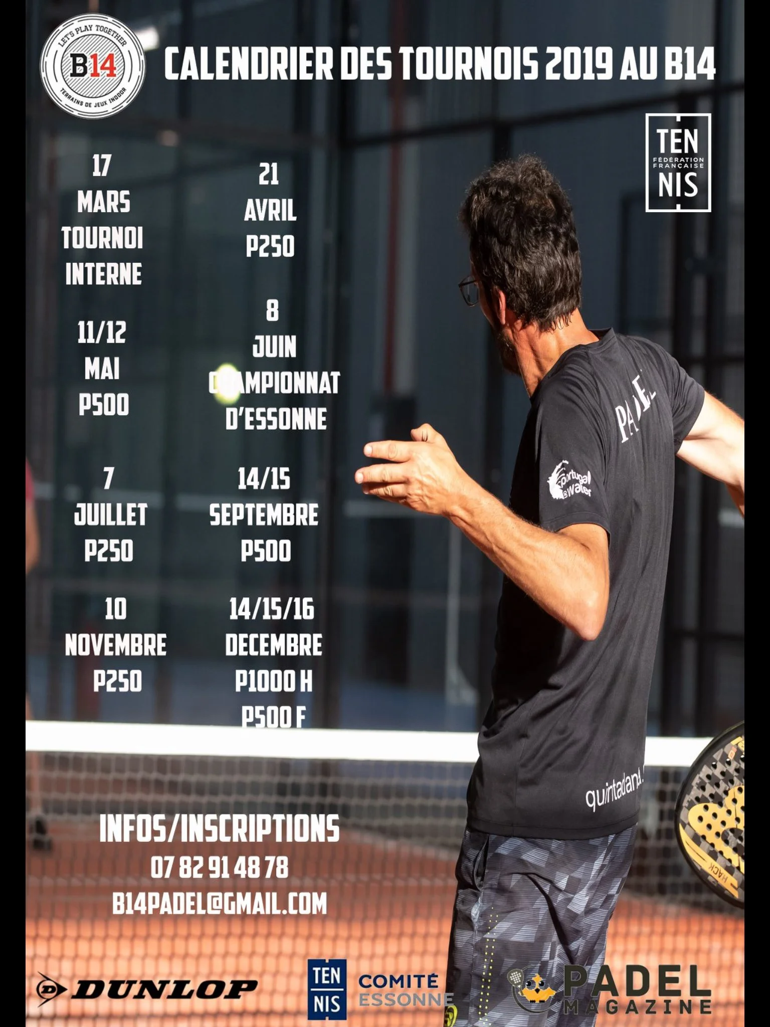 calendrier B14 tournois padel | Padel Magazine