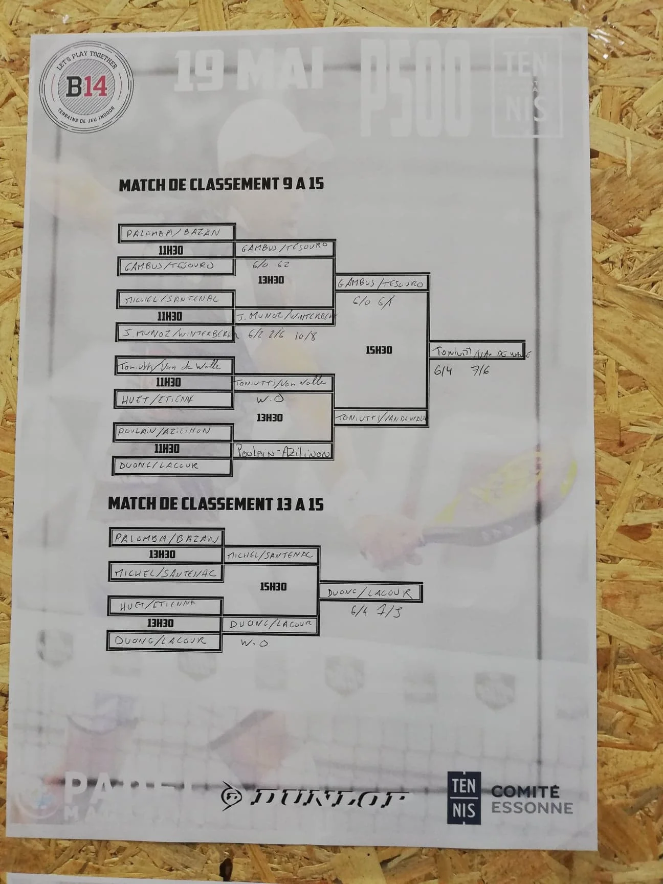 TOURNOI B14 tableau | Padel Magazine