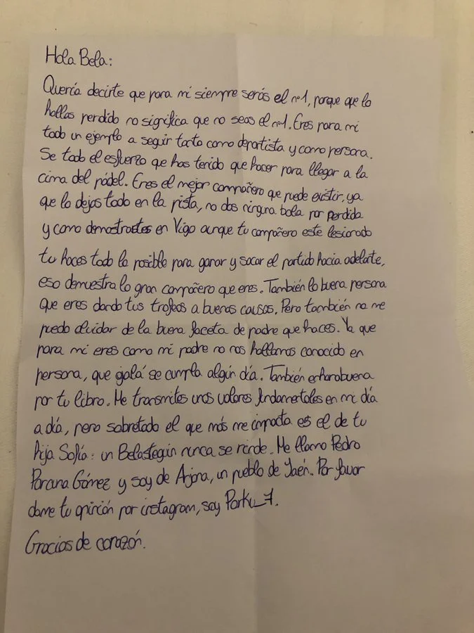 lettre à Bela | Padel Magazine