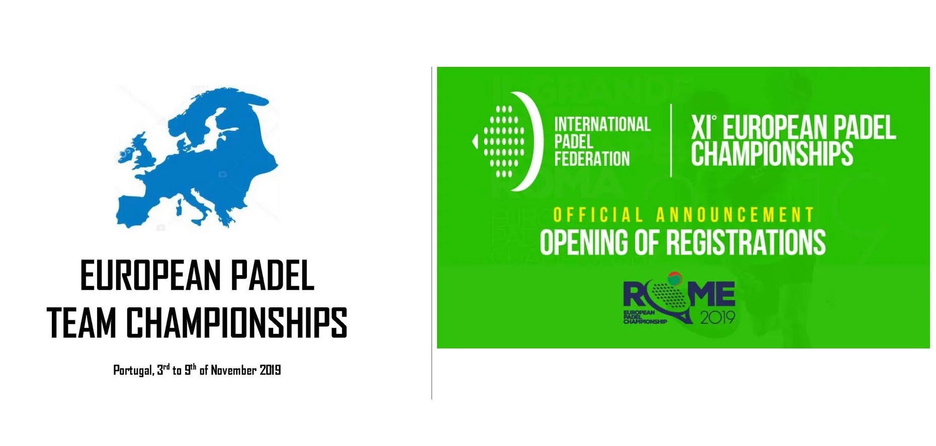 2 championnats d’Europe de padel 2019 à la même date