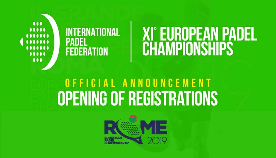 Championnats d’Europe de Padel 2019 – Ouverture des inscriptions