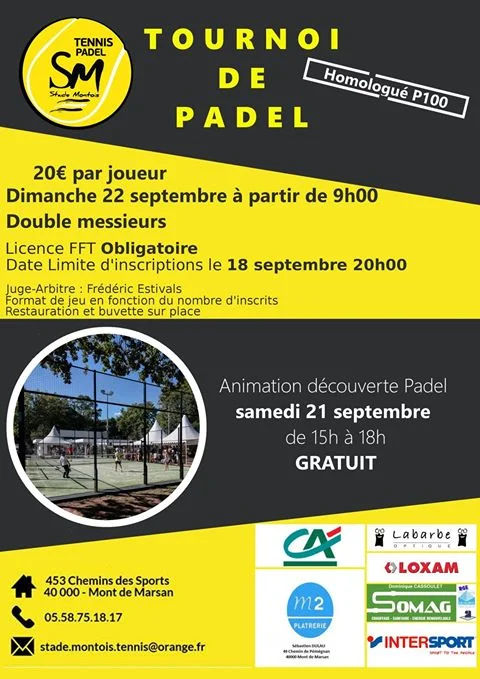 tournoi padel stade montois | Padel Magazine