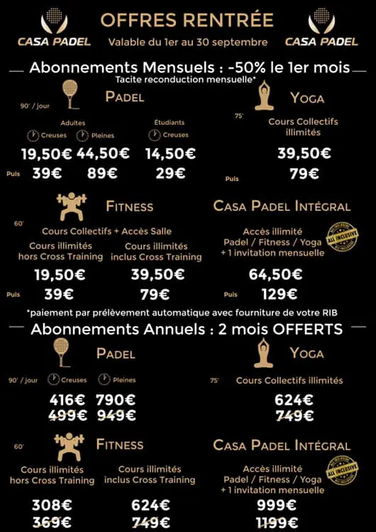 offres casa padel | Padel Magazine