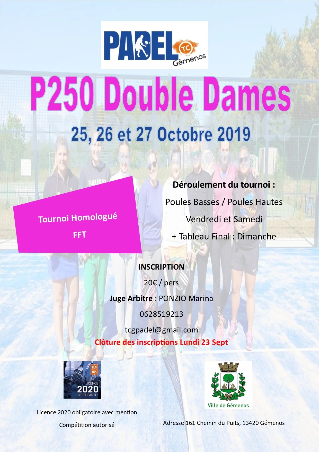 tournoi padel gemenos AFFICHE TOURNOI Dames | Padel Magazine