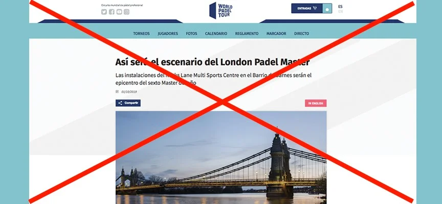 WPT Londres annulé | Padel Magazine