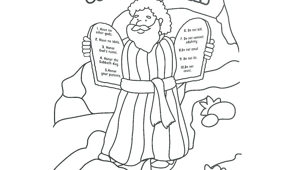 coloring pages moses 10 commandments