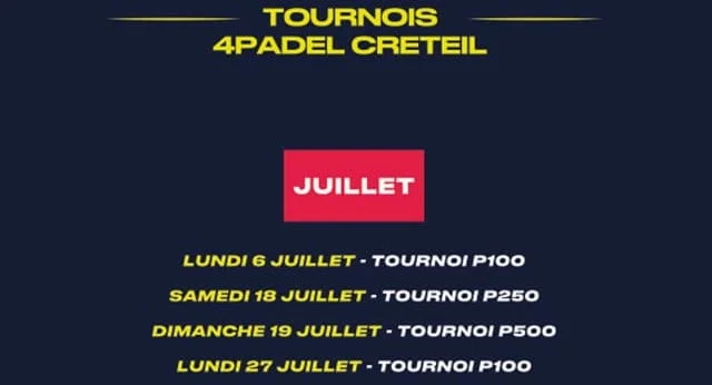 4PADEL Créteil: 4 padel tournaments in July