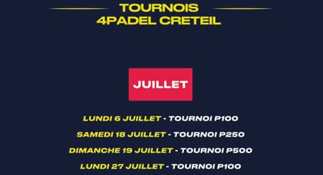 4PADEL Créteil : 4 tournois de padel en juillet