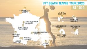 FFT BEACH TENNIS 2020 cartes des tournois de beach tennis