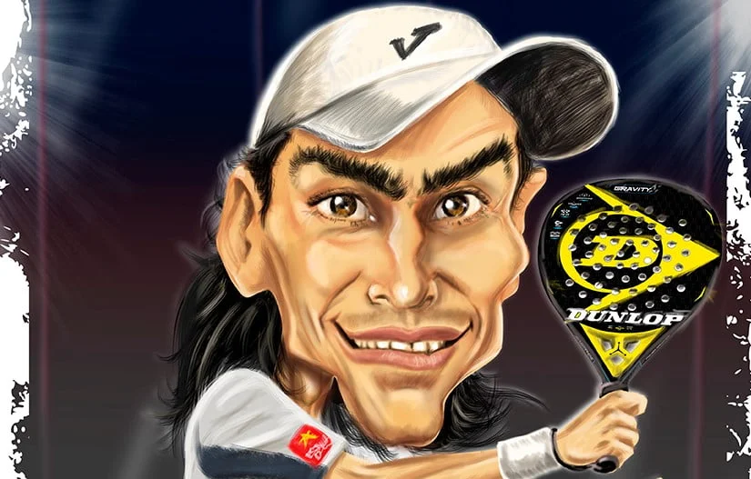 Juani Mieres Padel Caricature Jose Angel calleja