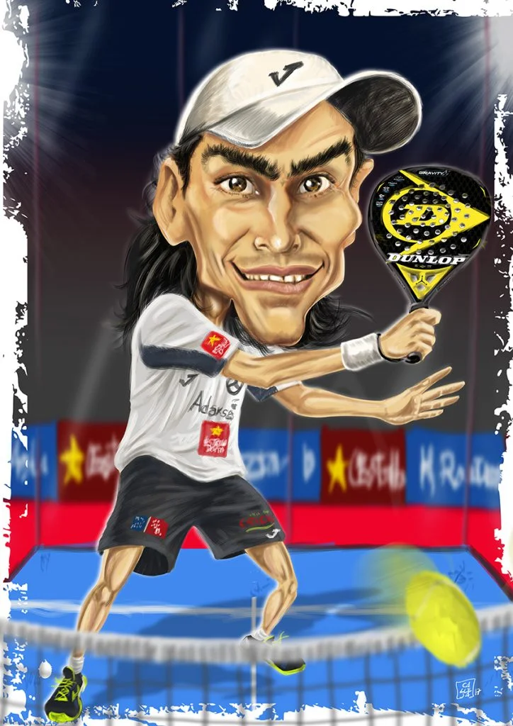 Mieres padel caricature