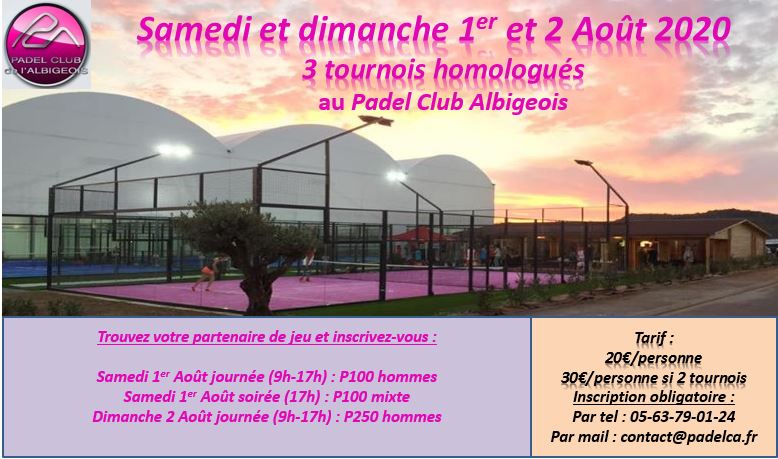 Albi Open: 3 tournaments padel August 1 and 2