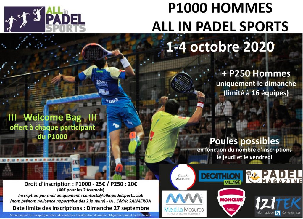 ALL IN PADEL SPORTS TOURNAMENTS P1000