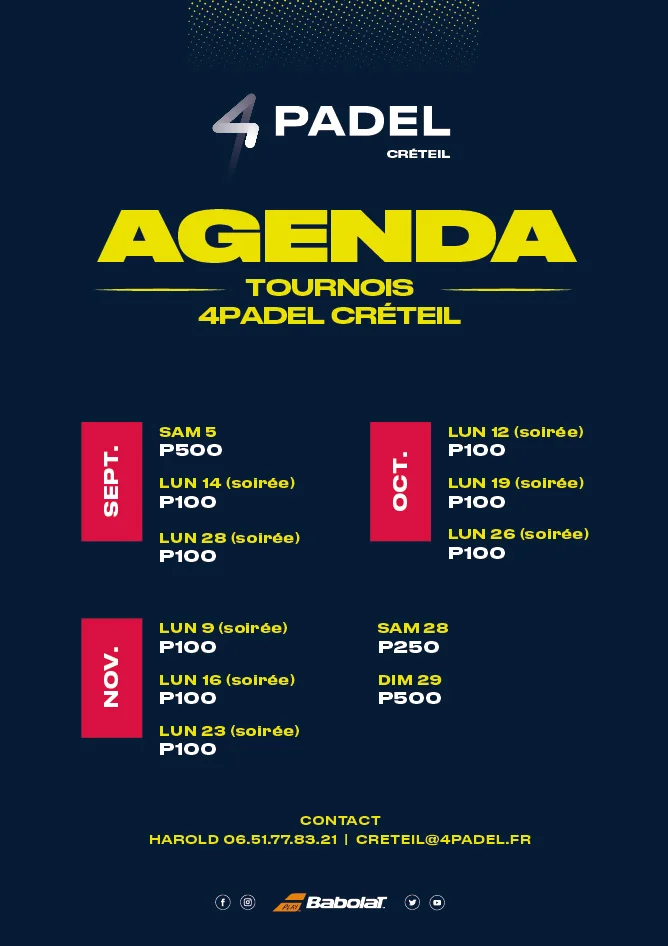 Agenda Tournois 2020 4padel Créteil | Padel Magazine Agenda Tournois 2020 4padel Créteil