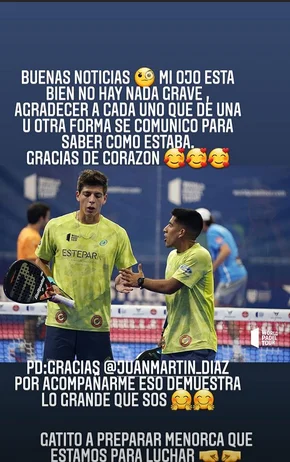 Fede Chingotto story instagram oeil