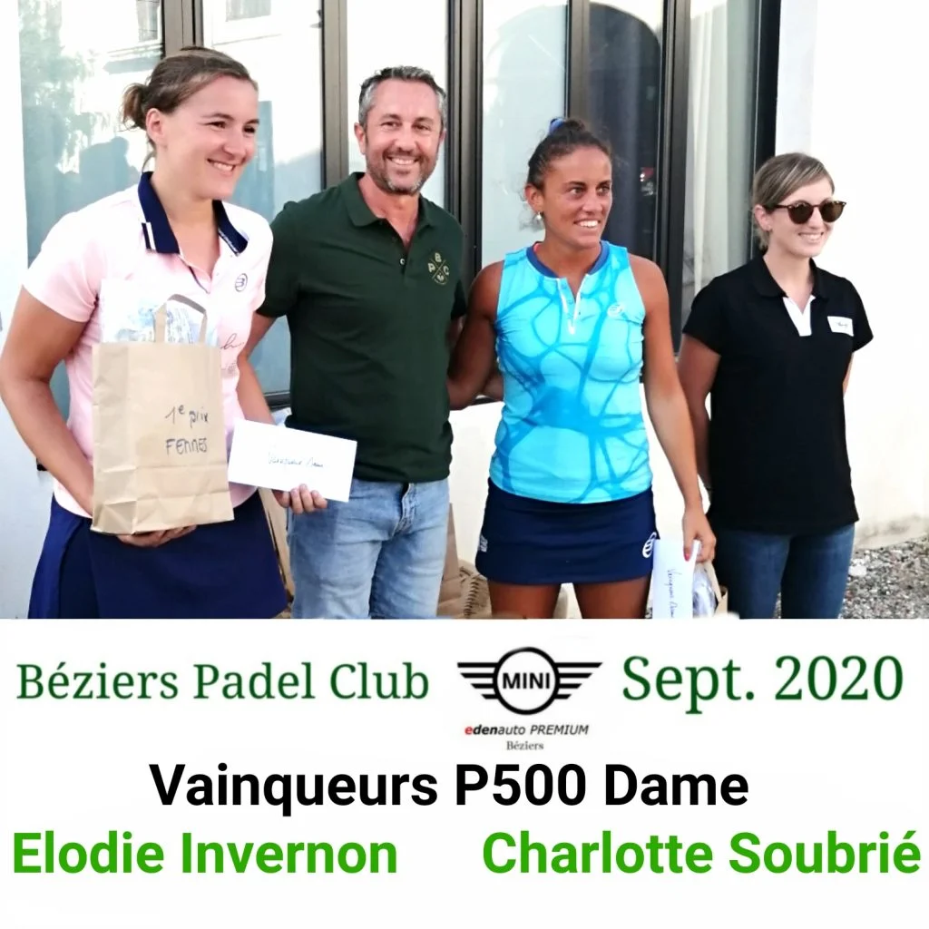 Open Mini P500 Béziers Vainqueurs F | Padel Magazine