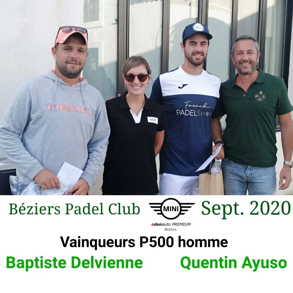 Open Mini P500 Béziers Vainqueurs H | Padel Magazine