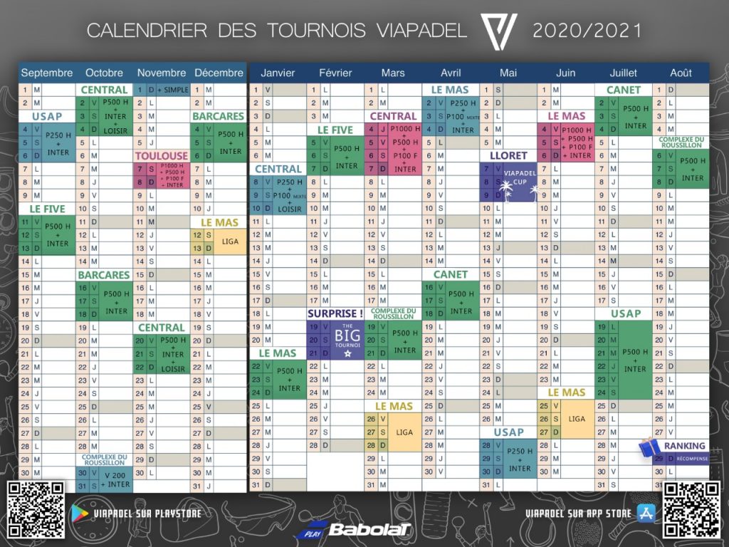 calendario tramitepadel 2020/2021