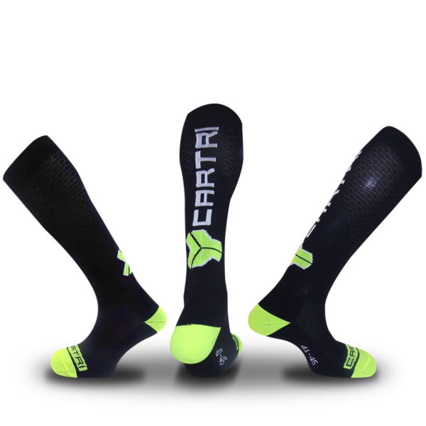 Cartri chaussettes compression noires jaunes