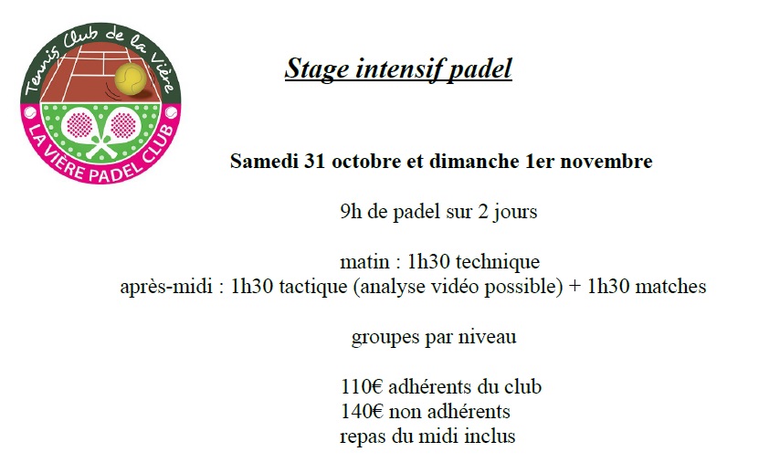 Stage intensif Padel à la Vière