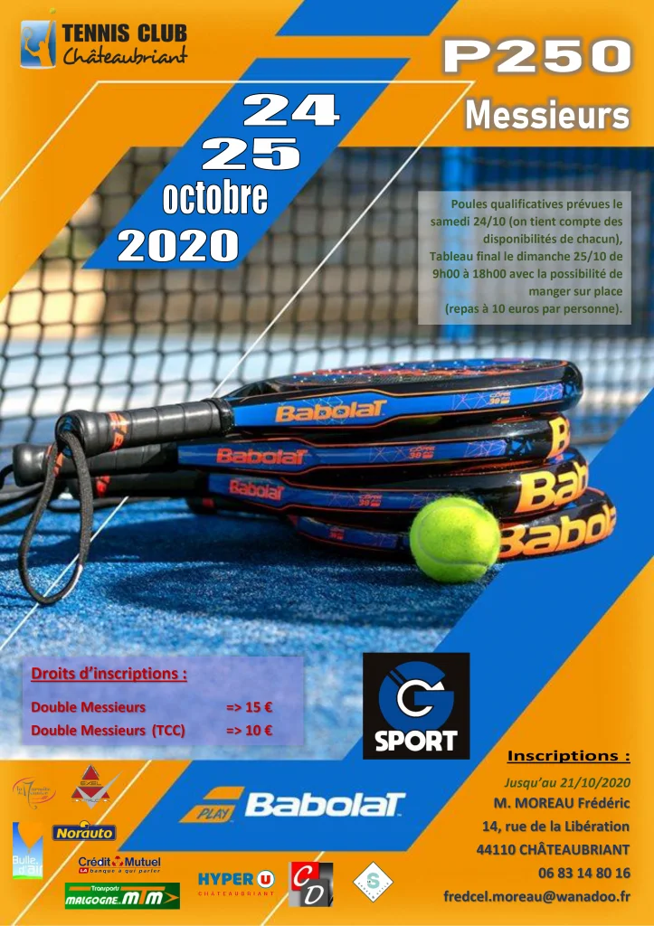 tournoi padel chateaubriant P250 ocotbre - Copie | Padel Magazine