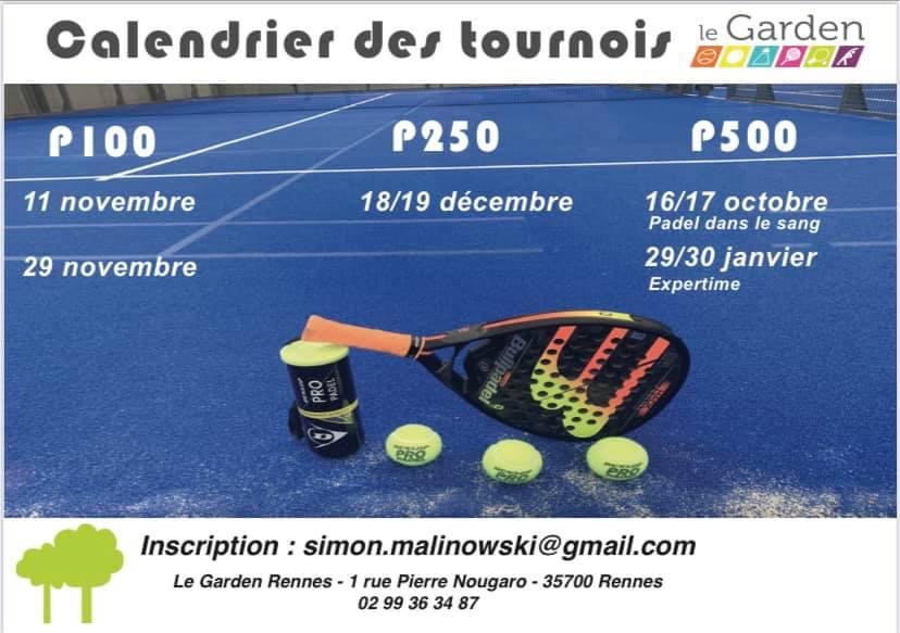Le Garden Rennes : 5 tournois homologués !