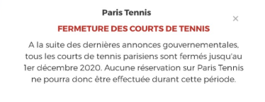 Terrains de tennis accessibles dès le 2 décembre ?