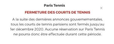 Terrains de tennis accessibles dès le 2 décembre ?