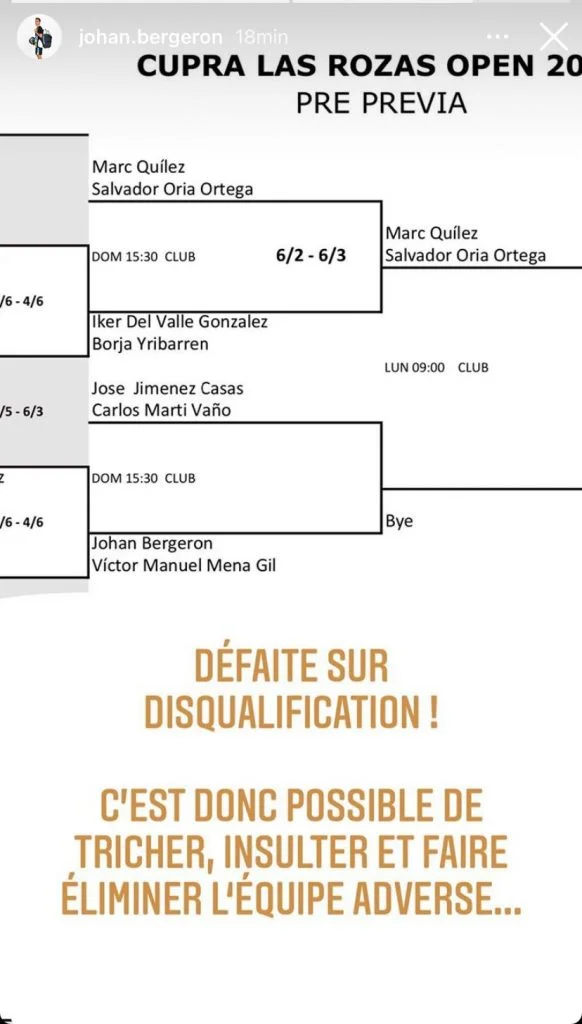 Story Johan Bergeron disqualification