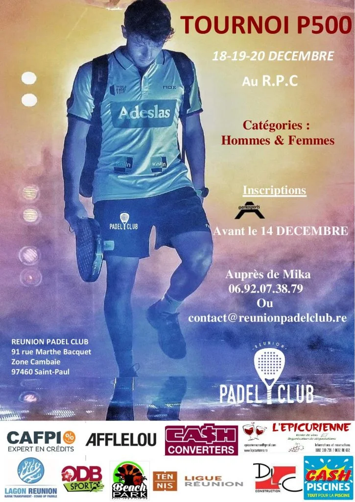 Réunoin Padel Club P500 tournois de padel