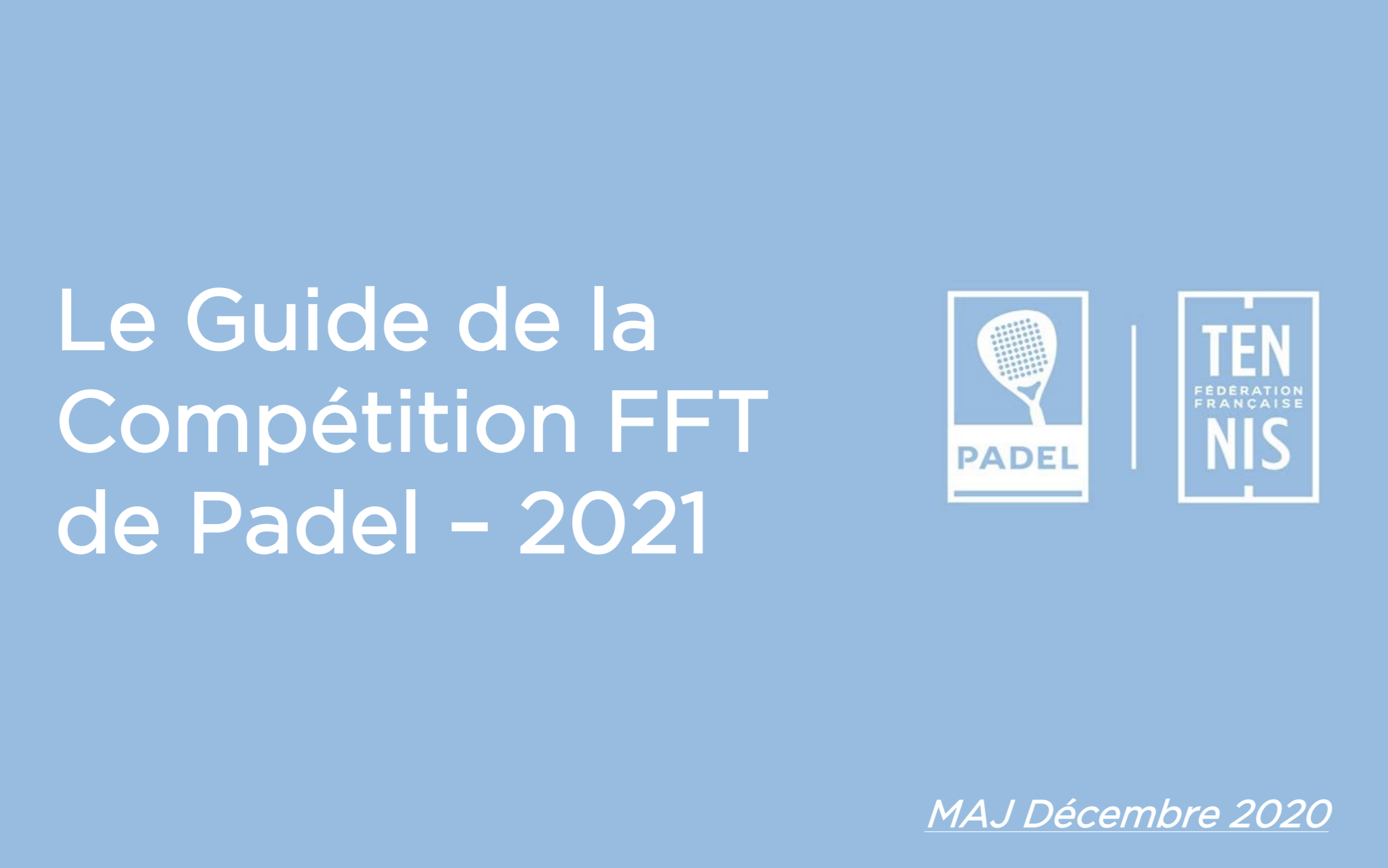 guide de la compétition 2021 padel FFT