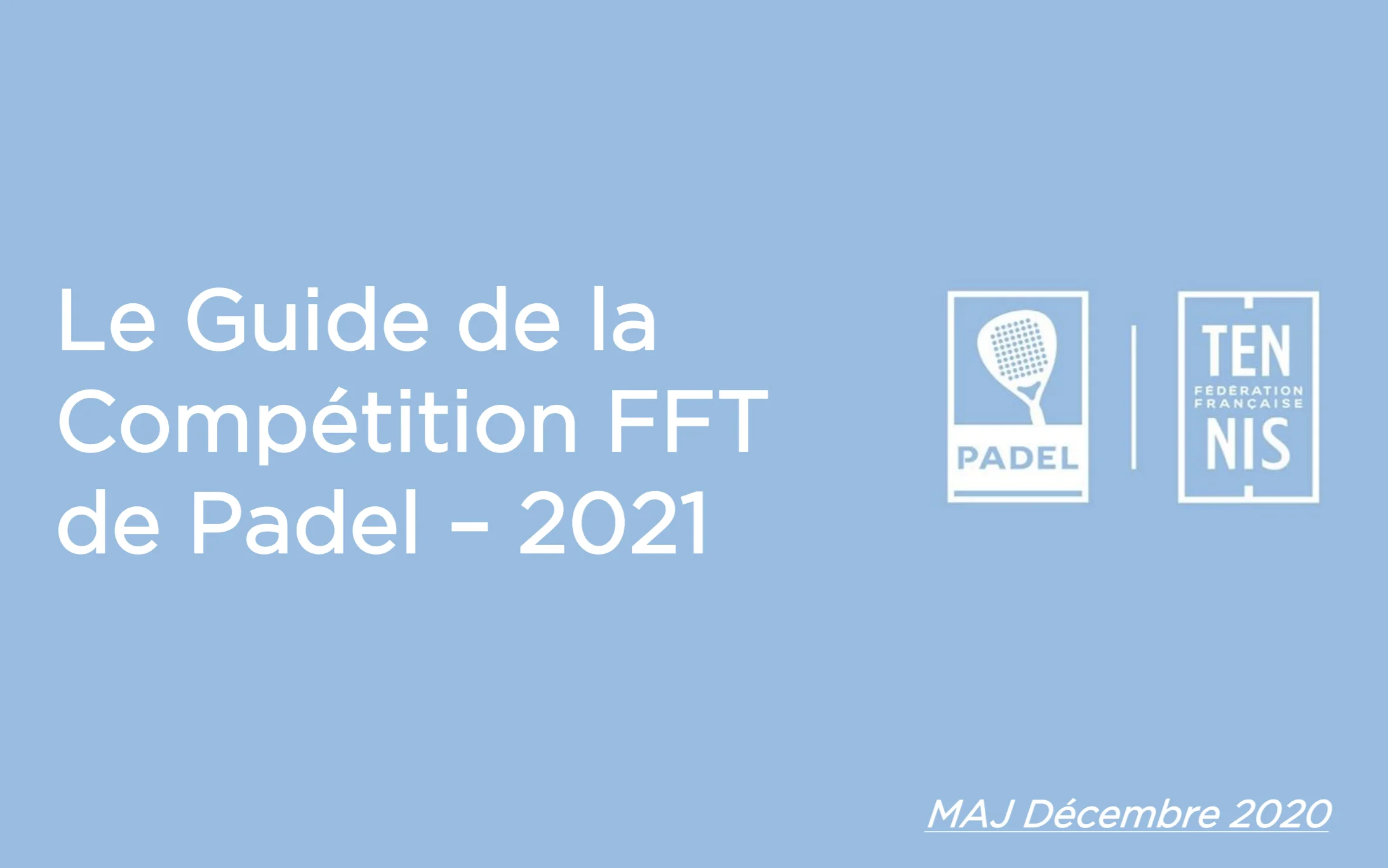 guide de la compétition 2021 padel FFT