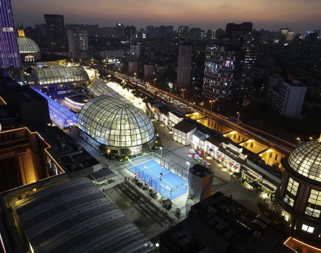 Xangai padel Centre comercial de construcció de cases de terres de la Xina